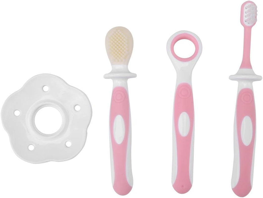 3Pcs Baby Toothbrush Baby Tongue Cleaner Oral Care Set Care for 0-36 Month Baby, BPA Free()