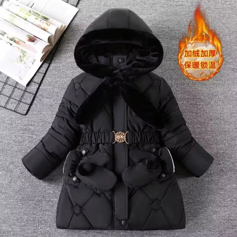 4-10Y Kids Outerwear Coats Winter Girls Boys down Jacket Thicken Hooded Warm Baby Girls Parkas Jackets Embroidery Girls Clothing