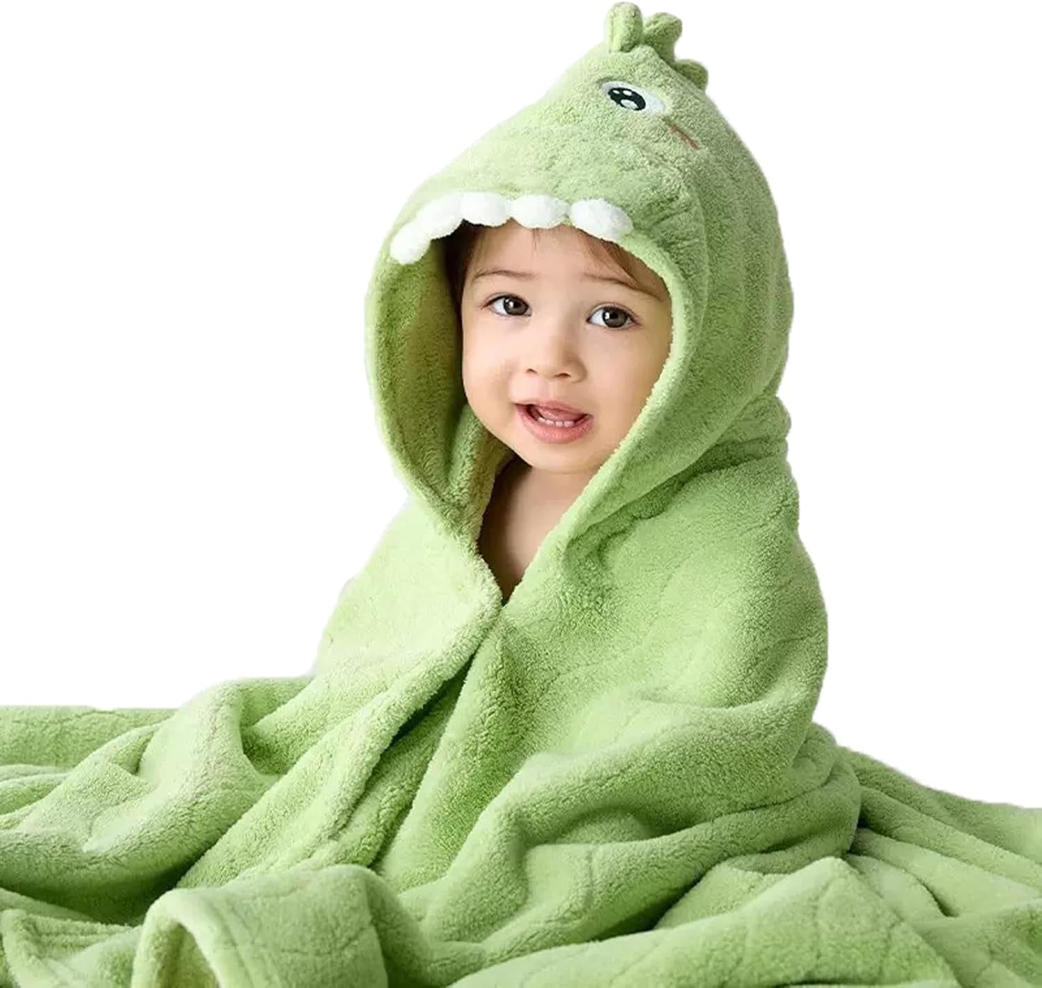 Hooded Baby Towel, Baby Towels Newborn, Baby Bath Towel with Hood, Baby Bath Towels Wrap, Blanket for Baby, Baby Beach Towel, Hooded Bath Towels for Boy and Girl, Newborn (Green-L)