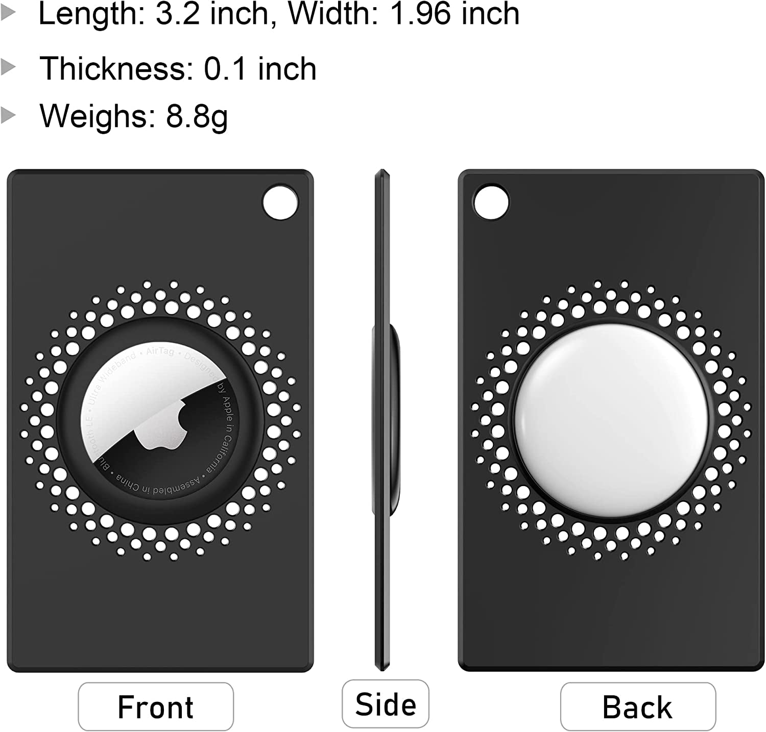 2 Pcs for Airtag Wallet Holder, Card Case for Airtags Credit Card Size with Keychain, Slim Safety Anti-Lost for Purse, Backpack, Handbag, Clutch (Black)