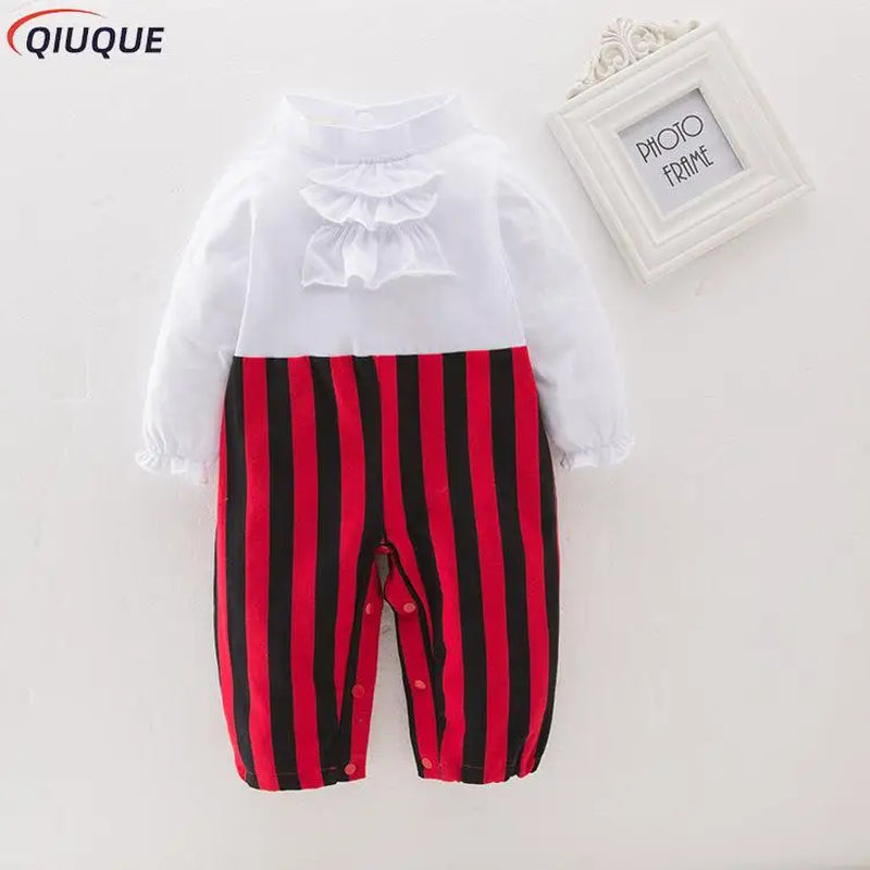 Pirate Captain Cosplay Costume Baby Romper Boys Bodysuits Christmas Fancy Clothes Halloween Costumes Kids Children Jumpsuits