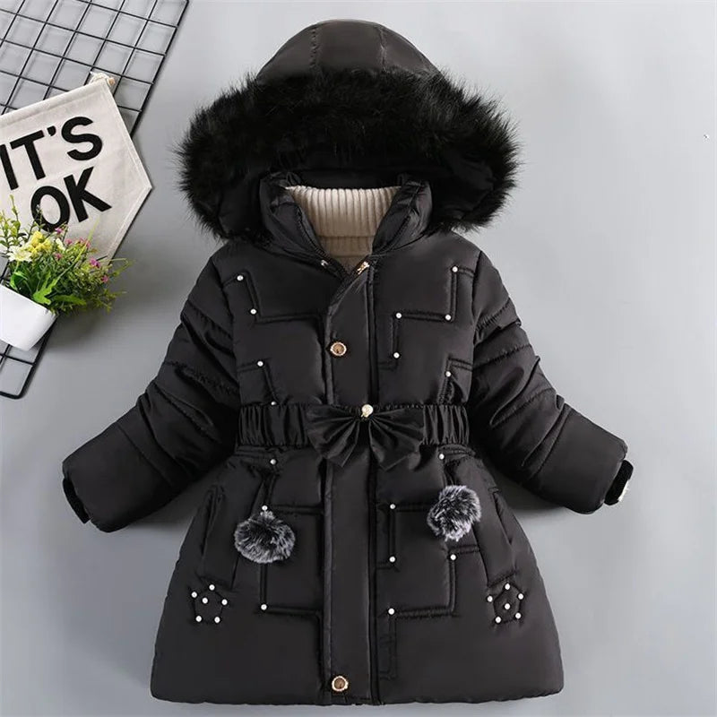 4-10Y Kids Outerwear Coats Winter Girls Boys down Jacket Thicken Hooded Warm Baby Girls Parkas Jackets Embroidery Girls Clothing
