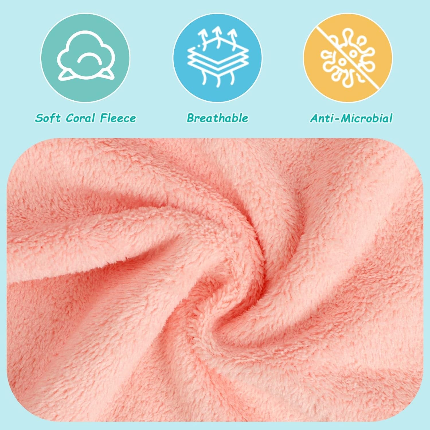 Baby Washcloths 50 Pack,Microfiber Coral Fleece Baby Bath Face Towel 7X9 Inch Extra Absorbent and Soft Burp Cloth and Wash Cloths for Newborn,Infants and Toddlers,Gentle on Sensitive Skin