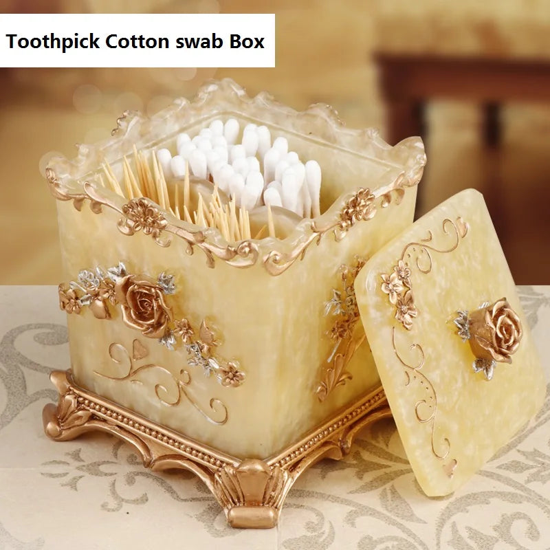 European Style Toothpick Holder Container Household Table Toothpick Storage Box Toothpick Dispenser