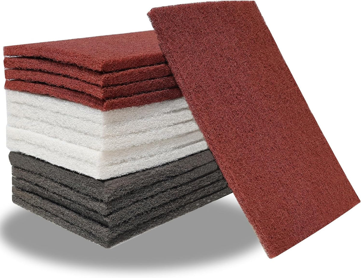 15 Pack 6" X 9" Hand Pads Set- Coarse Medium Fine Purpose Scuff Pads, Scuffing, Scouring, Sanding, Paint Primer Prep Adhesion Scratch - Surface Preparation Automotive Car Auto Body Woodworking