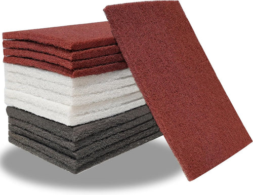 15 Pack 6" X 9" Hand Pads Set- Coarse Medium Fine Purpose Scuff Pads, Scuffing, Scouring, Sanding, Paint Primer Prep Adhesion Scratch - Surface Preparation Automotive Car Auto Body Woodworking