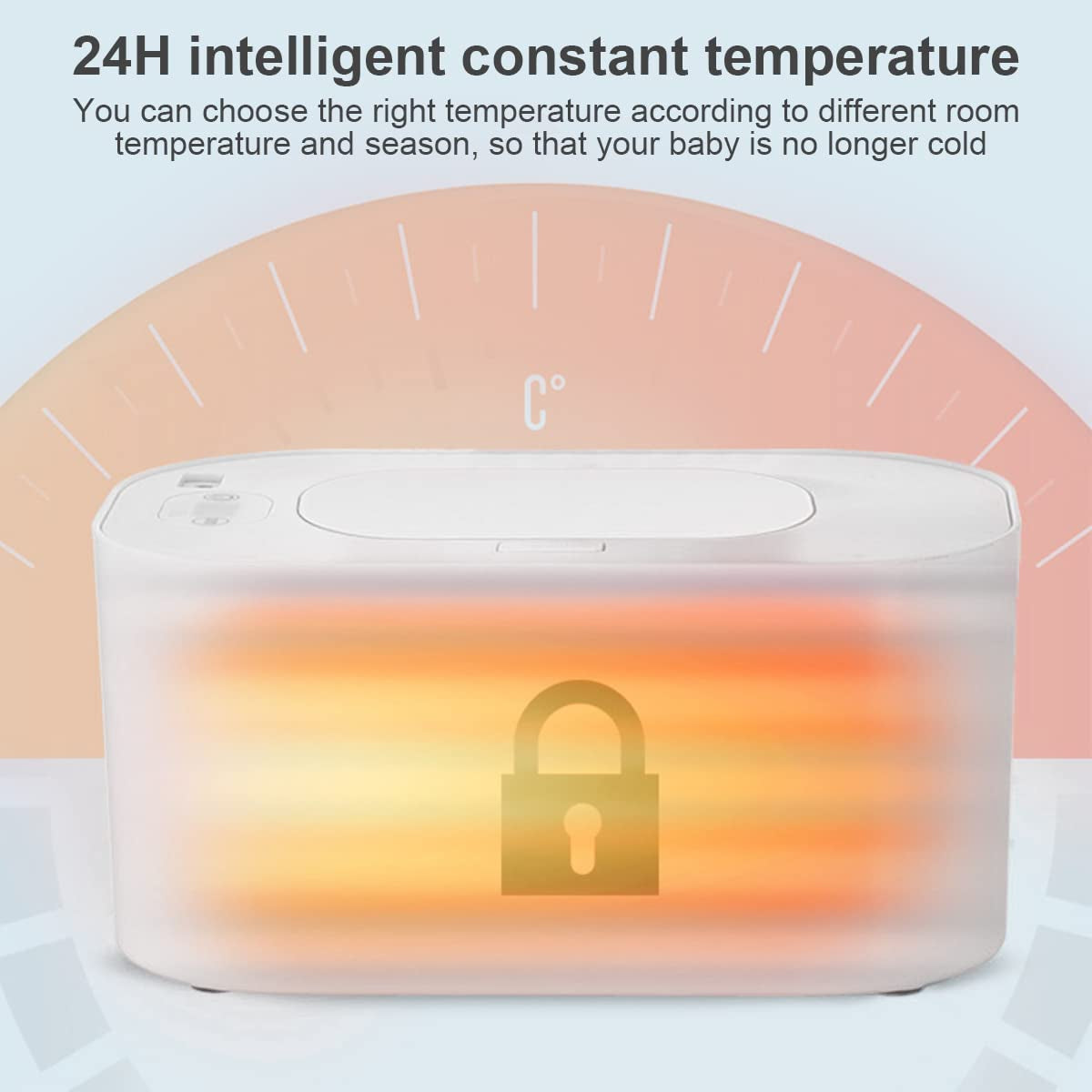 USB Baby Wipe Warmer 3 Mode 40-60 °C Adjustable Baby Wipe Warmer Dispenser Portable Smart Wet Wipes Warmer Large Capacity Baby Wipe Heater for Kids Car Home Travel Baby Nursery(White)