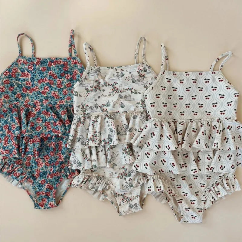 Fashion Baby Boy Girl Summer Swim Suit One Piece Infant Toddler Child Swimwear Bathing Suit Kid Boutique Swimming Clothing 1-9Y