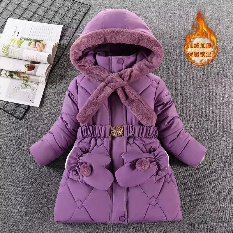 4-10Y Kids Outerwear Coats Winter Girls Boys down Jacket Thicken Hooded Warm Baby Girls Parkas Jackets Embroidery Girls Clothing