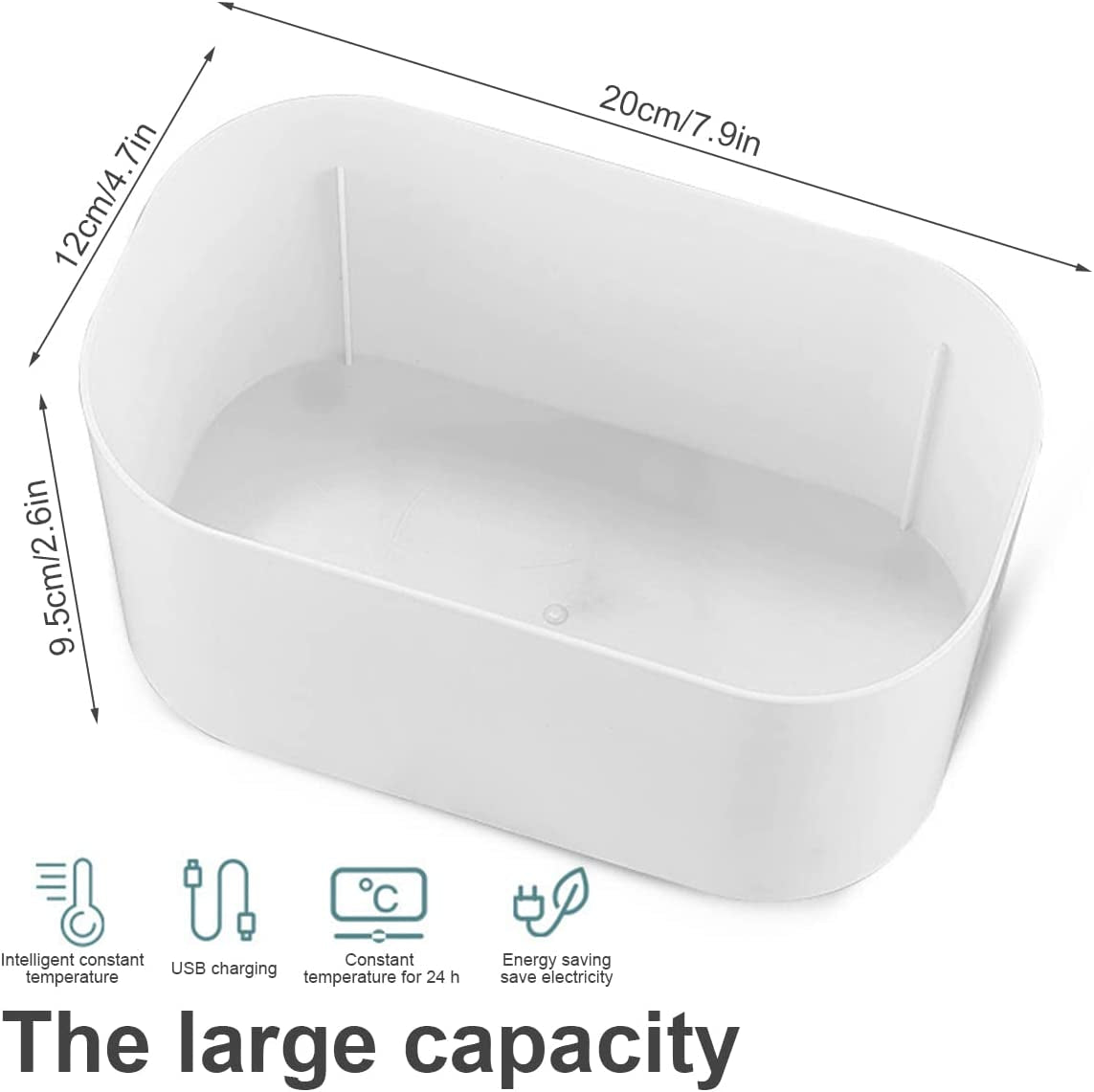 USB Baby Wipe Warmer 3 Mode 40-60 °C Adjustable Baby Wipe Warmer Dispenser Portable Smart Wet Wipes Warmer Large Capacity Baby Wipe Heater for Kids Car Home Travel Baby Nursery(White)