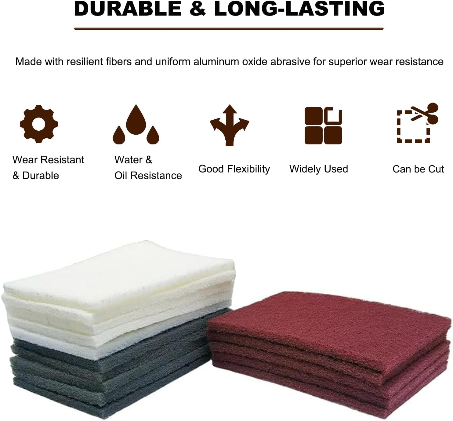 15 Pack 6" X 9" Hand Pads Set- Coarse Medium Fine Purpose Scuff Pads, Scuffing, Scouring, Sanding, Paint Primer Prep Adhesion Scratch - Surface Preparation Automotive Car Auto Body Woodworking