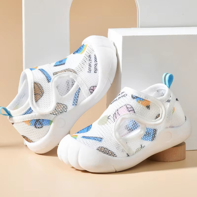 For Child 1-3Y Baby Walking Shoes Kids Mesh Sandal Boys Girl Unisex Summer Shoes with Rubber Sole First-Walker Shoes