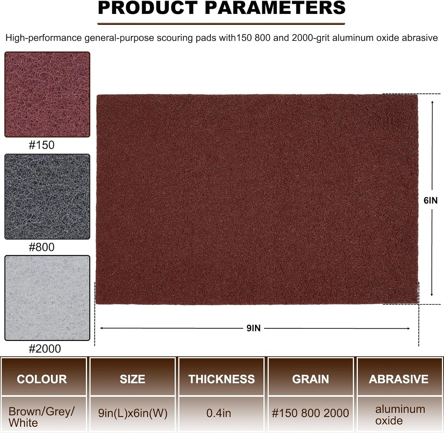 15 Pack 6" X 9" Hand Pads Set- Coarse Medium Fine Purpose Scuff Pads, Scuffing, Scouring, Sanding, Paint Primer Prep Adhesion Scratch - Surface Preparation Automotive Car Auto Body Woodworking